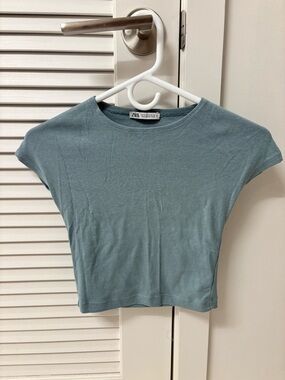 ZARA COTTON AND MODAL CROP TOP